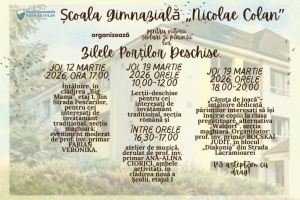 Porţi deschise pentru viitorii şcolari, la Școala Gimnazială „Nicolae Colan”