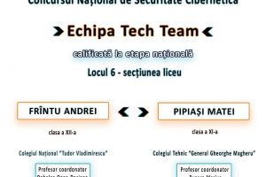 O nouă reuşită pentru doi liceeni din Târgu Jiu