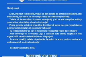 Sindicatele, mesaj pentru profesori: „Trebuie să protestăm!”