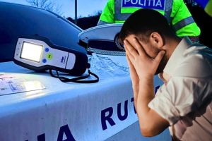 Pericol public! Un sătmărean s-a urcat la volan după ce a băut o sticlă de coniac! Era să facă accident, dar poliţiştii l-au oprit
