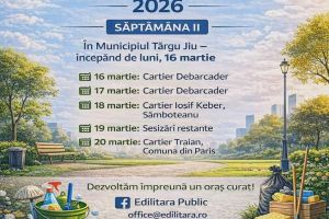 Luna curăţeniei continuă în Târgu Jiu. Unde se va interveni săptămâna viitoare