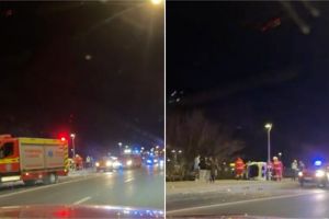 Accident pe strada Maramureşului: o maşină răsturnată / video