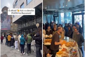 Piaţa9 a deschis un local în Bucureşti, pe Calea Victoriei: oamenii au stat la coadă, în stradă, ca să cumpere produsele brandului orădean (VIDEO)
