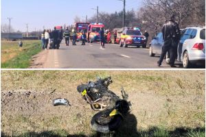 Poliţia Bihor, despre accidentul mortal de pe DN1: Un şofer nu s-a asigurat înainte să vireze la stânga. Motociclistul care şi-a pierdut viaţa nu avea permisul necesar categoriei