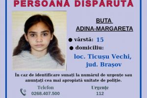 Minoră de 15 ani căutată de poliţiştii braşoveni