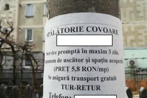 Ce a păţit un botoşănean care lipea un afiş pe un stâlp, pe stradă