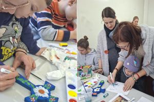 Acţiune inedită la biserica din curtea Spitalului Judeţean Sibiu: cruci pictate de copii, duse în saloanele bolnavilor / foto