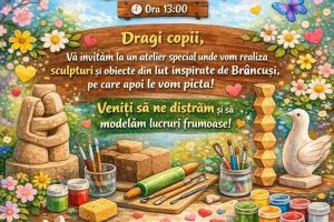 Atelier de creaţie în lut pentru copii, organizat de CJCPCT Gorj