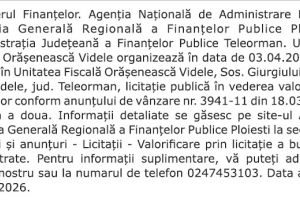 ANUNȚ – LICITAȚII