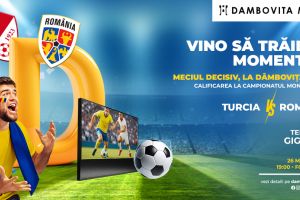 Partida de fotbal România – Turcia va putea fi vizionată pe un ecran gigant la Dâmboviţa Mall