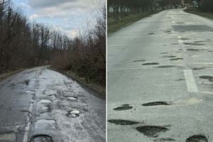 FOTO. Sute de oameni cer reabilitarea DJ 682, un drum plin de gropi între Făget şi Arad. Lucrările nu par să fie o prioritate pentru CJT