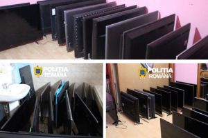 Percheziţii la Marghita, într-un dosar de evaziune fiscală: 181 de televizoare fără acte, confiscate de poliţişti (FOTO)