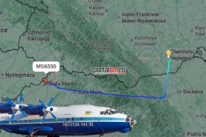 FOTO. Avion decolat din Ucraina, deasupra Sătmarului. Zgomotul a stârnit curiozitatea oamenilor