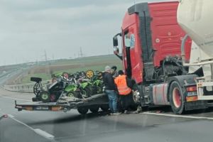 FOTO. Accident pe A2, la km 198 intre Constanta si Medgidia 