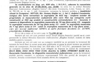 Licitatie publica organizata de B.E.J. 