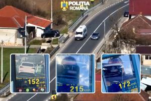 Șoferi prinşi cu viteze ameţitoare pe şoselele din Bihor, inclusiv cu 215 km/h. Un altul a depăşit de 3 ori pe linie continuă (VIDEO)