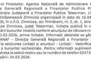 ANUNȚ – LICITAȚII