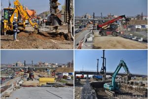 FOTO: Cel mai lung şantier din Oradea: pasajul pe DN 79 dintre ERA - OSC şi cel pe sub centură se întind pe 1 kilometru. Mălan: „Suntem condamnaţi să le finalizăm în vară”