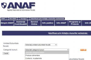 ANAF va lansa platforma digitală eLicitatiiANAF pentru publicitatea şi vânzarea bunurilor sechestrate