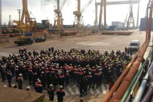 Nou protest la Șantierul Naval Mangalia