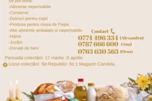 Campania de Paşte ,,DĂRUIEȘTE DIN SUFLET!”, un gest de bunătate şi speranţă pentru persoane aflate în pragul sărăciei