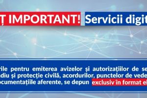 Anunţ ISU Vrancea: documentaţiile pentru avizare şi autorizare se realizează doar în format electronic.