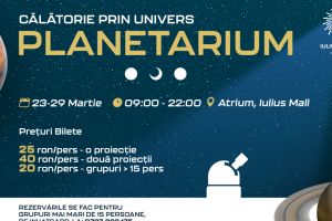 Călătorii printre stele, la Iulius Town: Planetariul revine cu proiecţii speciale pentru întreaga familie