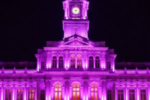 Primăria Arad, iluminată în mov de Purple Day 2026