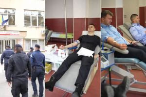 VIDEO. Solidaritate în uniformă: jandarmii sătmăreni donează sânge şi întind o mână de ajutor celor nevoiaşi