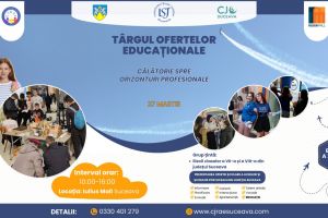 41 de licee din Suceava participă la Târgul Ofertelor Educaţionale de la Iulius Mall. Vino să descoperi mai multe despre oportunităţile de studiu!