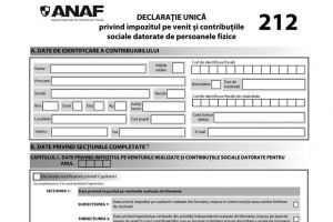 ANAF / Declaraţia Unică D212 poate fi precompletată automat în Spaţiul Privat Virtual