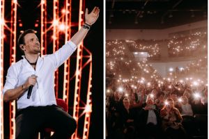 FOTO/VIDEO Cum a fost la show-ul Nikos Vertis de la Oradea: flori aruncate pe scenă, momente romantice, dar şi energice, promisiunea unei vacanţe la Oradea şi o... „păcăleală”