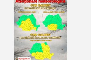 Cod galben de vant si ploi in mai multe regiuni din tara. Recomandarile IGSU 