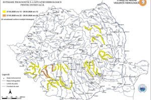 Cod galben de inundaţii pe mai multe râuri din spaţiul hidrografic Siret