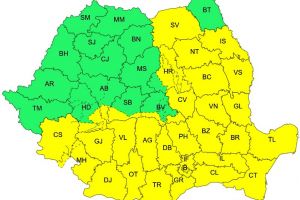 Cod galben de vreme severă: ploi abundente, ninsori la munte şi risc de viscol în mai multe regiuni ale ţării
