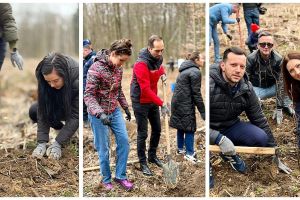 Poliţiştii băcăuani au participat la o acţiune de împădurire în comuna Mărgineni