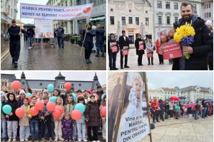 Marş pentru viaţă, în centrul Oradiei: Câteva sute de oameni au cerut „Solidaritate pentru amândoi” (FOTO/VIDEO)