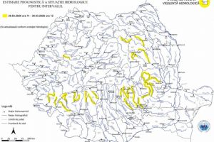 Cod galben de inundatii pe rauri din mai multe judete. Avertizare hidrologica pana luni 