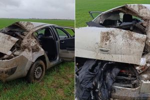 Maşină distrusă complet! Un bărbat de 44 ani a ajuns la spital