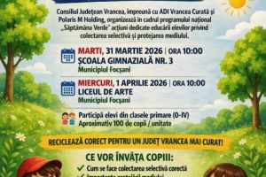 Educaţia pentru mediu începe cu tinerele generaţii: acţiuni dedicate elevilor din Focşani în cadrul „Săptămânii Verzi”