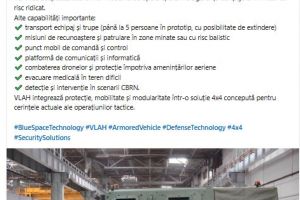 VLAH, primul blindat 4x4 romanesc, revine in atentie! BlueSpace Technology anunta ca platforma rezista la detonari de pana la 6 kg TNT 