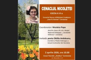 La Liceul Teoretic Ovidius: Biblioteca Judeteana Constanta organizeaza o noua editie a proiectului Cenaclul Nicoletei. Invitata este Ottilia Ardeleanu