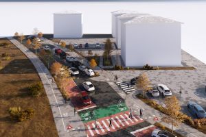 Șantier pe strada Ogorului din Sibiu: vor fi amenajate piste de biciclete şi spaţii verzi