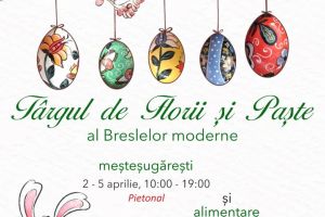 Târg de Florii şi de Paşte în centrul Bistriţei. Când sunt deschise căsuţele