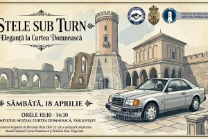 Stele sub Turn”: Eleganţa Mercedes-Benz W124 cucereşte Curtea Domnească din Târgovişte