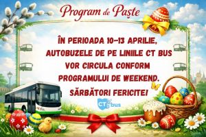 Programul CT Bus de Paste. Cum vor circula autobuzele in perioada 10-13 aprilie in Constanta