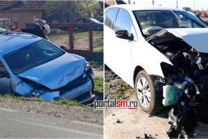 FOTO. Accident provocat de un şofer de 74 de ani, în judeţ: a intrat pe contrasens şi a lovit o maşină parcată. Ce spune poliţia