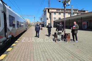 FOTO+VIDEO In Gara Constanta: Directia de Politie Transporturi, actiune pentru combaterea faptelor antisociale, in statiile de cale ferata si in trenurile de calatori