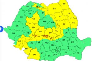 Un nou Cod galben emis de meteorologi a intrat în vigoare în această seară