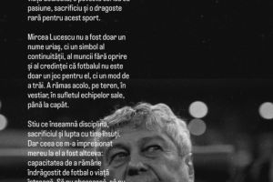Simona Halep, mesaj emotionant dupa moartea lui Mircea Lucescu-A ramas acolo, pe teren, in vestiar, in sufletul echipelor sale, pana la capat